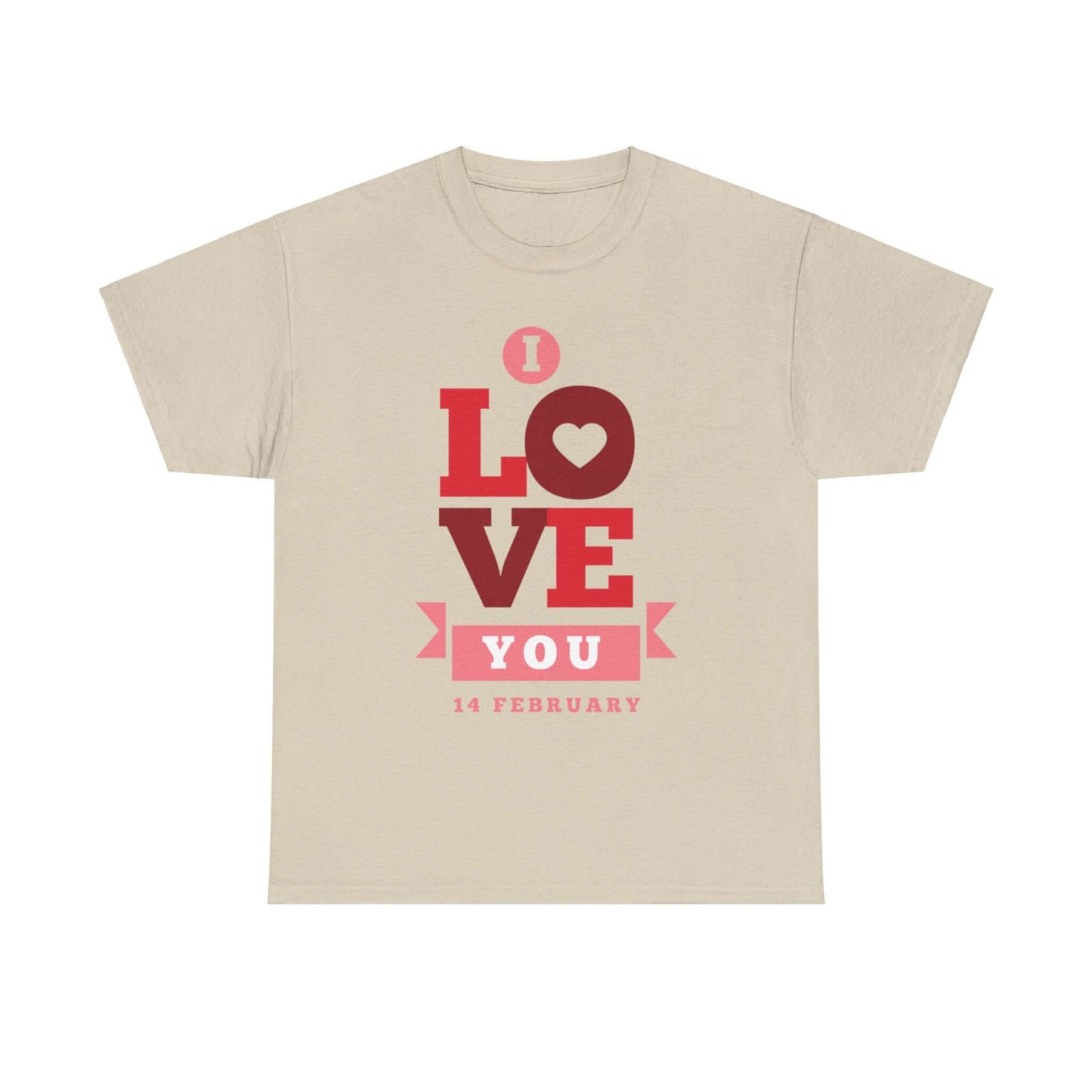 Valentine's Day Love T-Shirt with 'I Love You' design, perfect romantic gift for February 14 couples.
