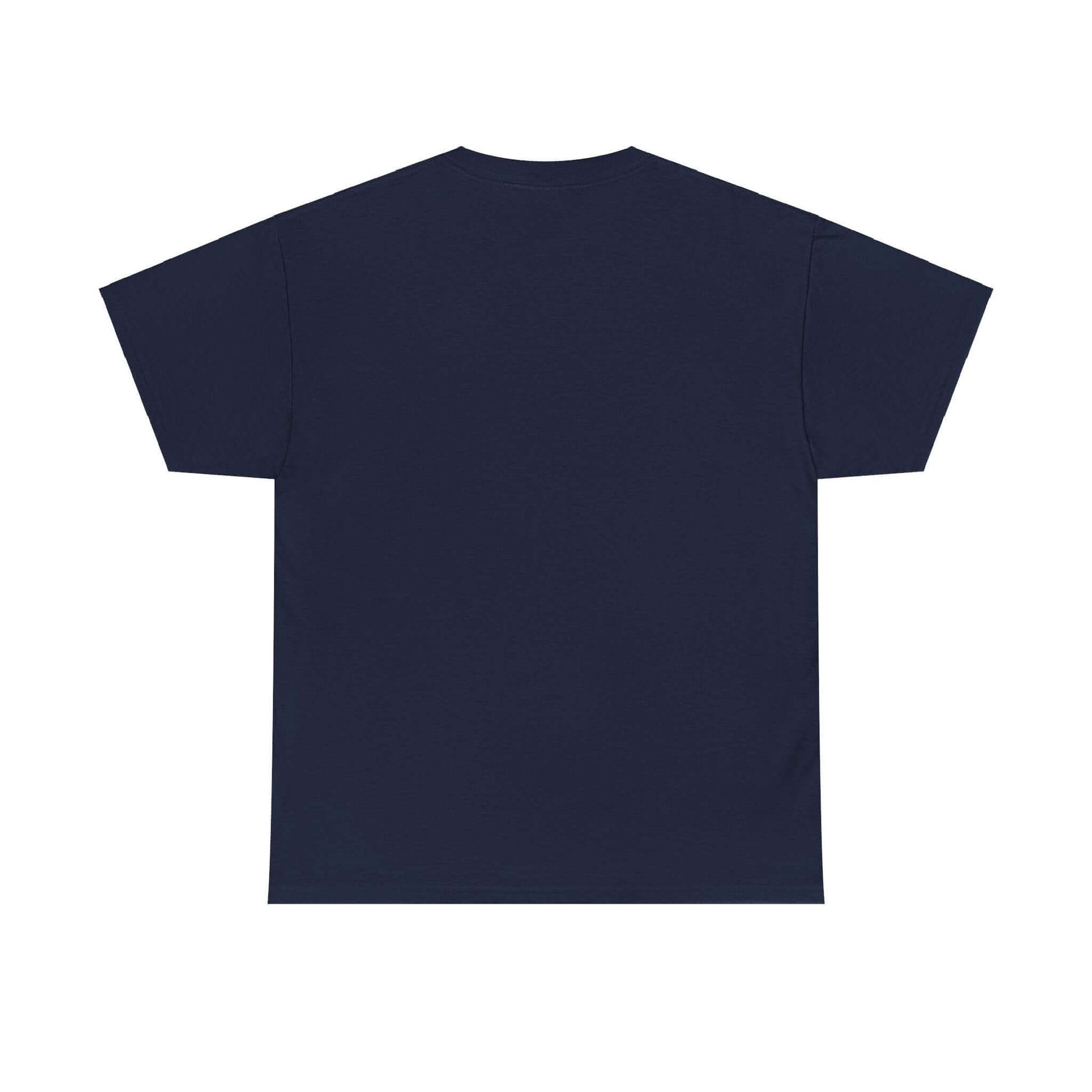 Back view of Hispanic Heritage Tee in navy blue showcasing simple design and comfortable fit