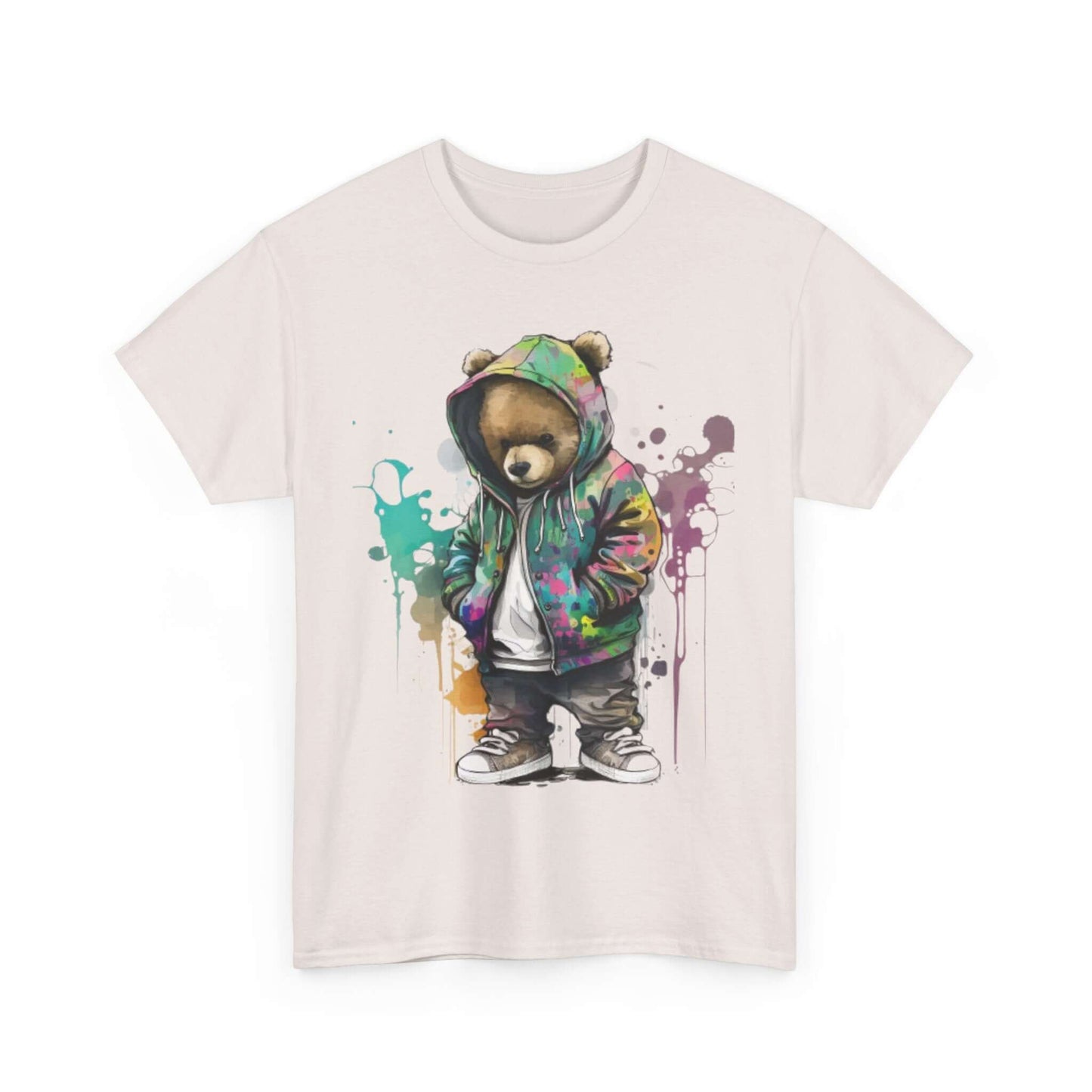 Fashion ready bear tee with vibrant colors and unique design, perfect for casual wear and versatile styling.