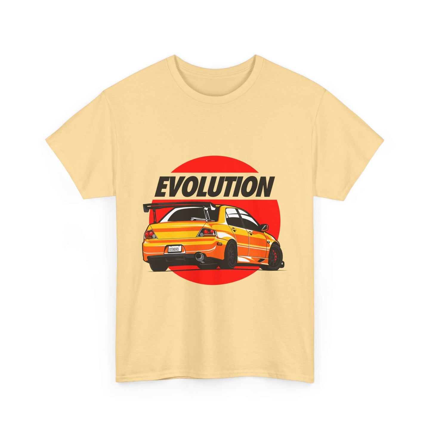 Rally Car Evolution Tee, Performance Vehicle T-shirt, Yellow Sports Car Enthusiast Top