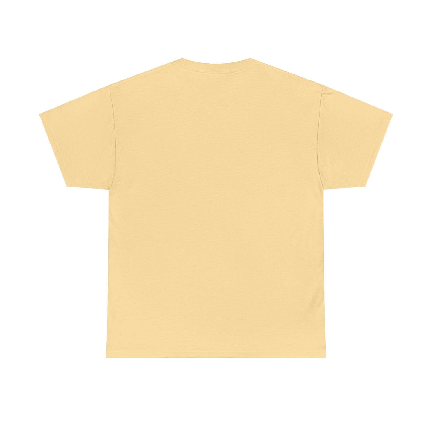Back view of a plain yellow Valentine's Day Love T-Shirt, perfect couple's gift for February 14th, romantic and thoughtful design.