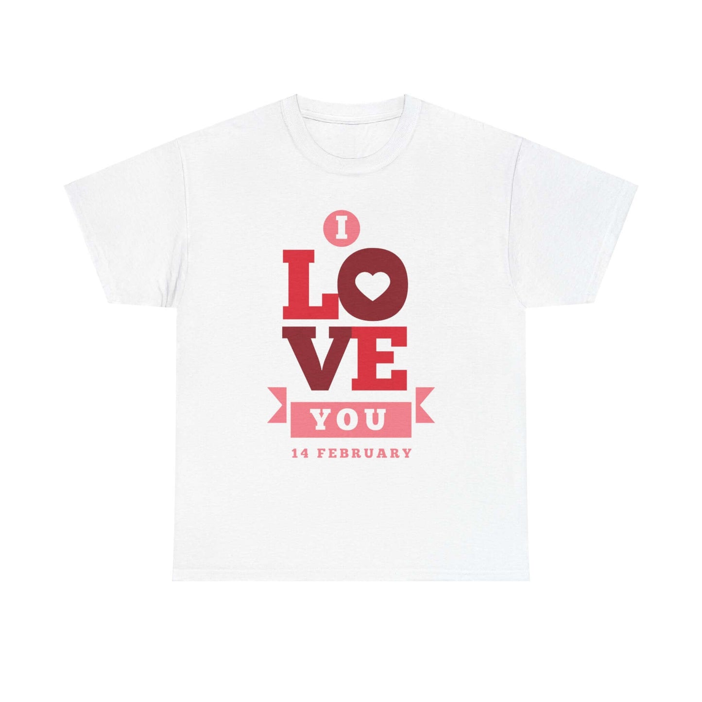 Valentine's Day Love T-Shirt with "I Love You" design, perfect February 14 gift for couples.