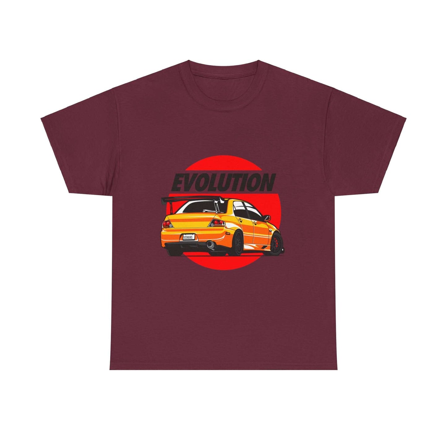 Rally Car Evolution Tee, Performance Vehicle T-shirt, Yellow Sports Car Enthusiast Top