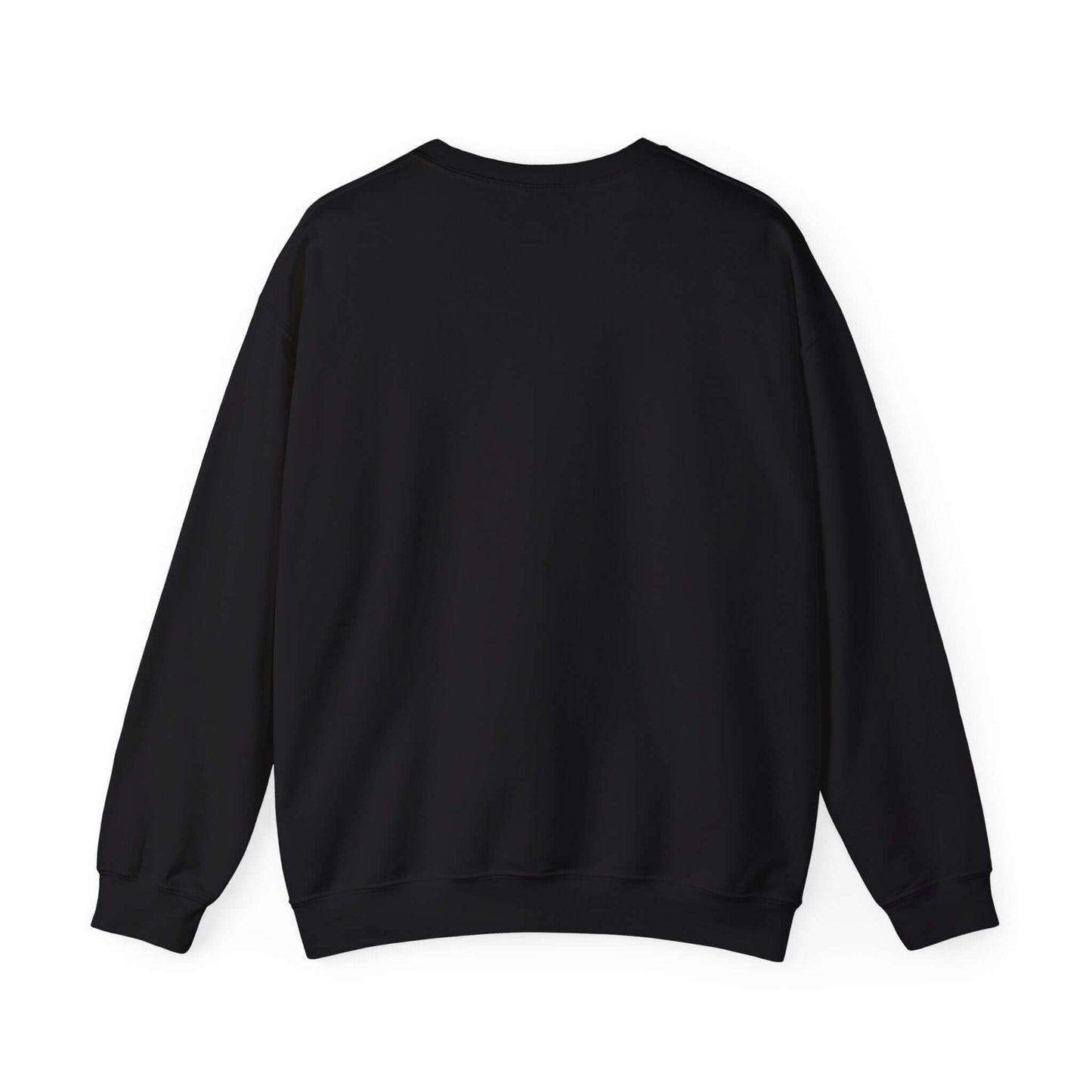 Back view of a black Valentine's Day sweatshirt, unisex, with romantic design, perfect for expressing love and style.