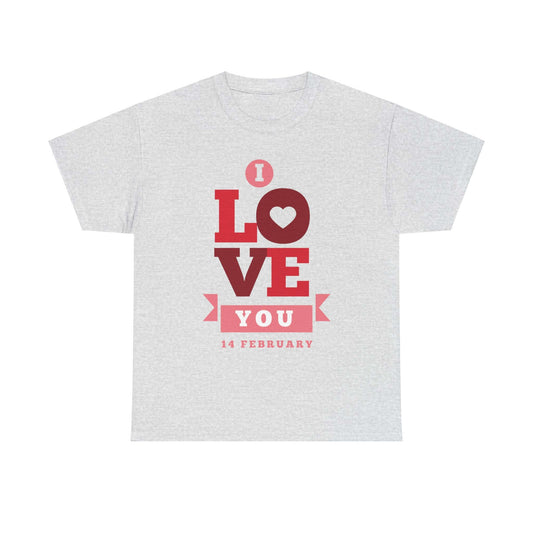 Valentine's Day Love T-Shirt with 'I Love You' design, perfect couple's gift for February 14 romantic gesture.