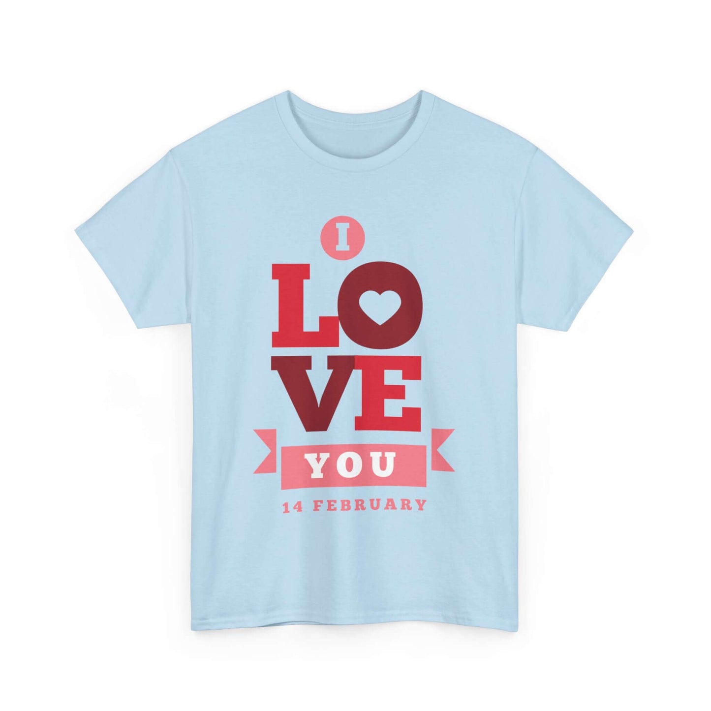 Valentine's Day Love T-Shirt with 'I Love You' design, perfect romantic gift for couples on February 14th.