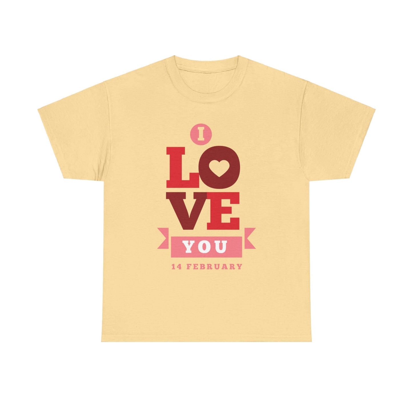 Valentine's Day Love T-Shirt with 'I Love You' design for couples, perfect February 14 gift.