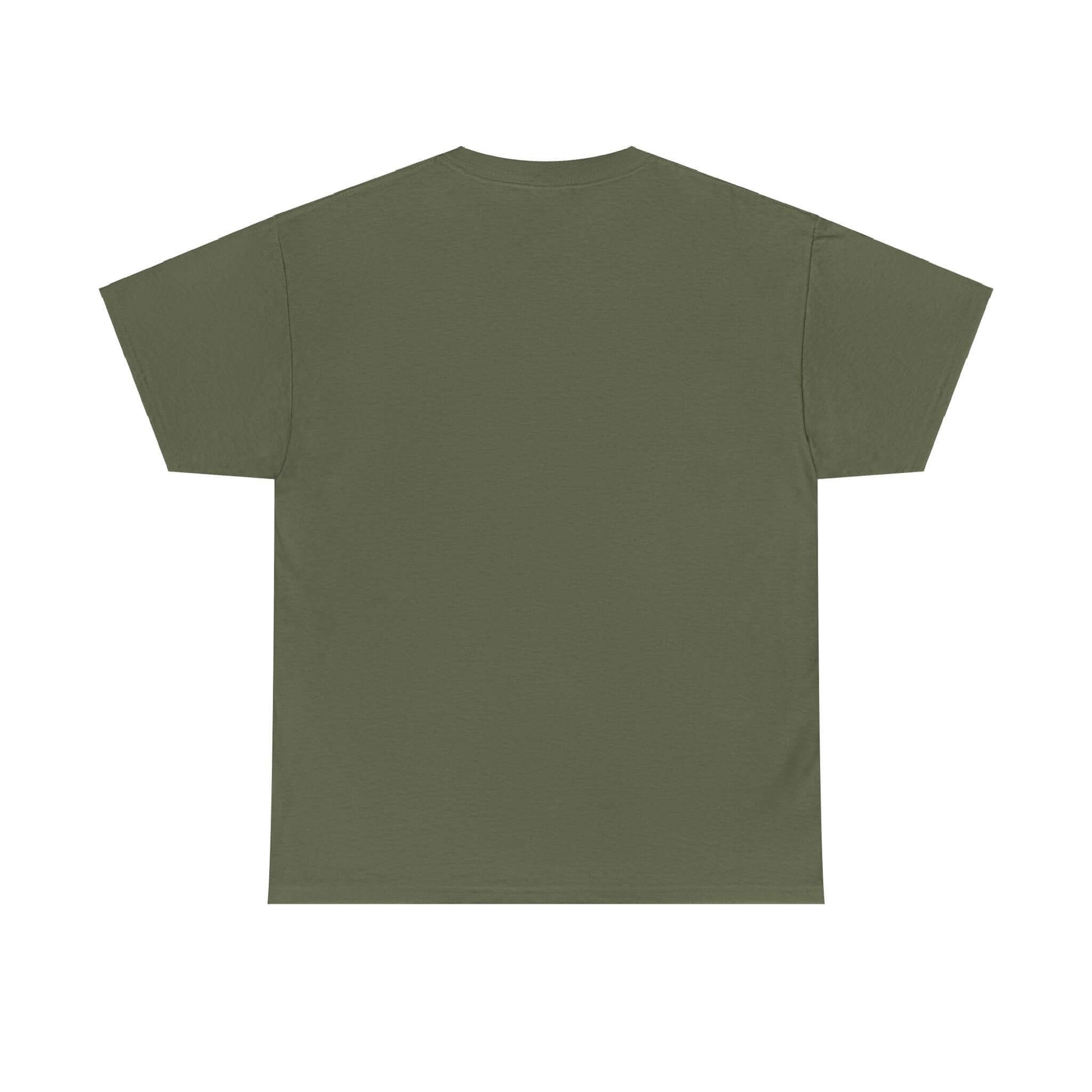 Back view of the sustainable Bling Hip Bear tee in olive green, perfect for casual wear and a unique wardrobe addition.