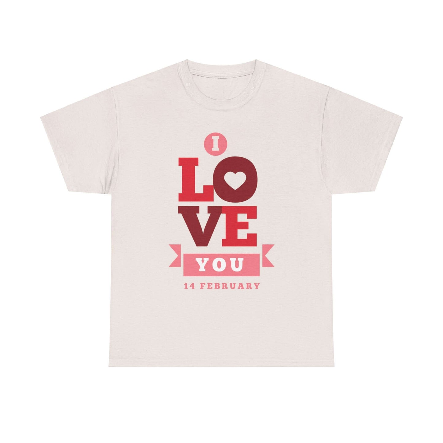 Valentine's Day Love T-Shirt with 'I Love You' design, perfect romantic gift for couples on February 14.
