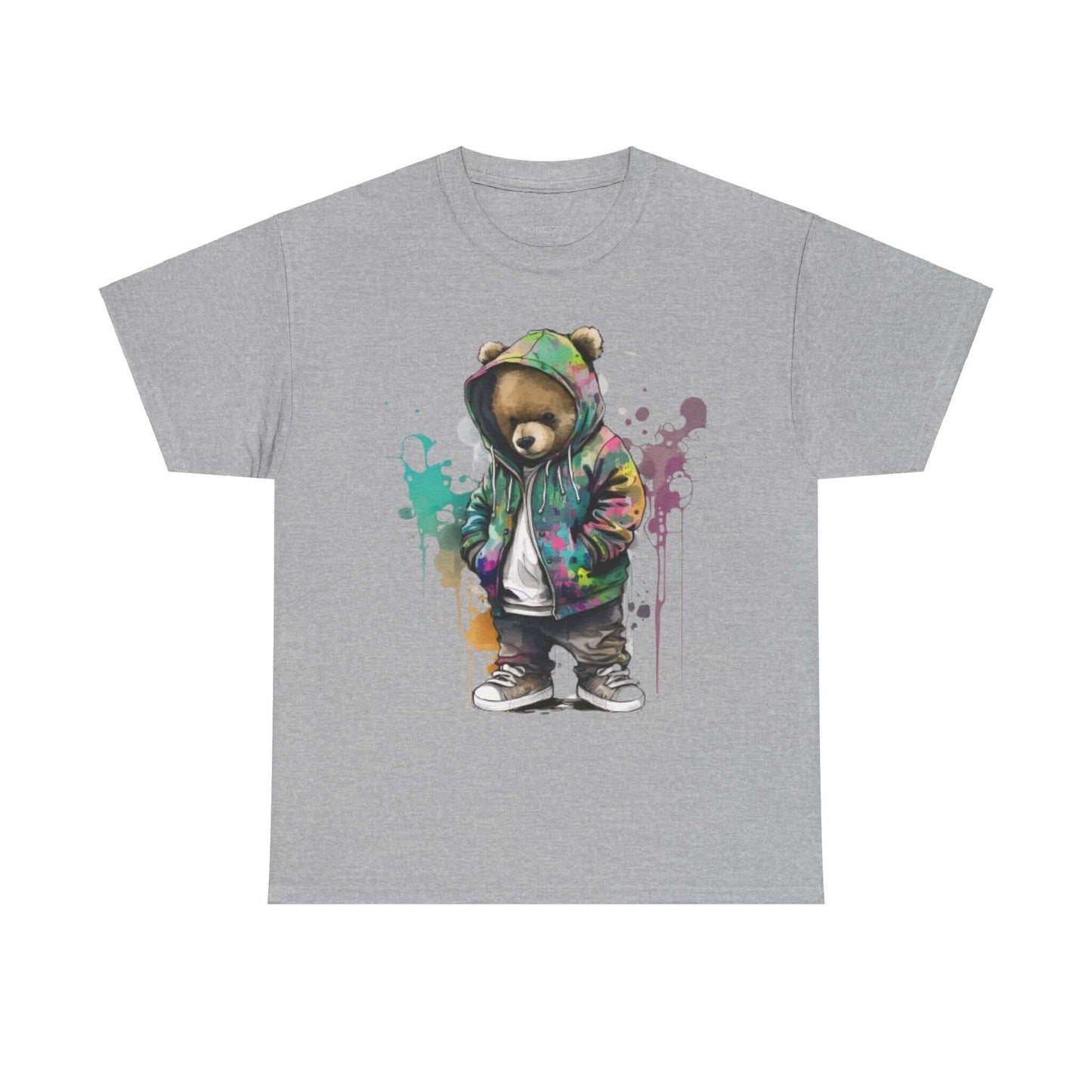 Bear Fashion Ready Tee with vibrant colors, featuring a stylish bear design on a classic fit T-shirt for a playful and unique look.