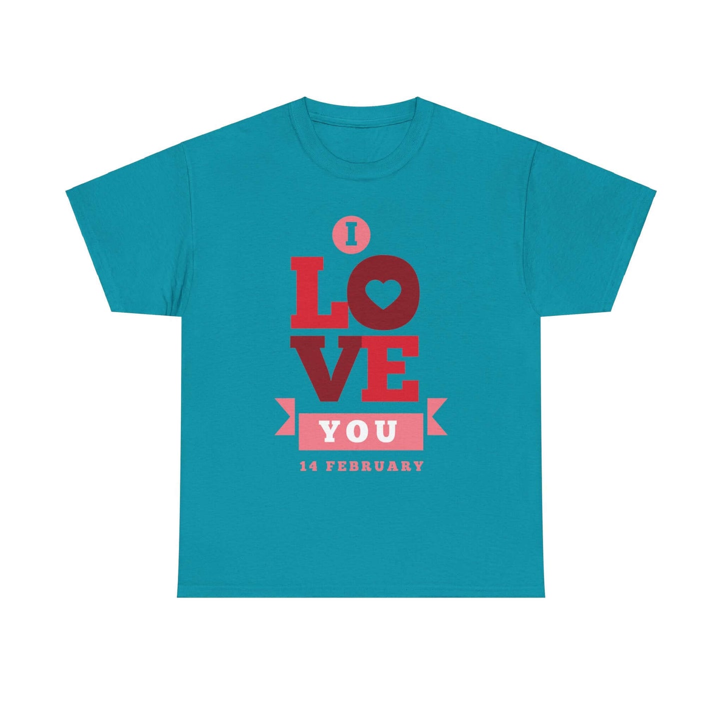 Valentine's Day Love T-Shirt with 'I Love You' design, perfect romantic gift for couples on February 14th.
