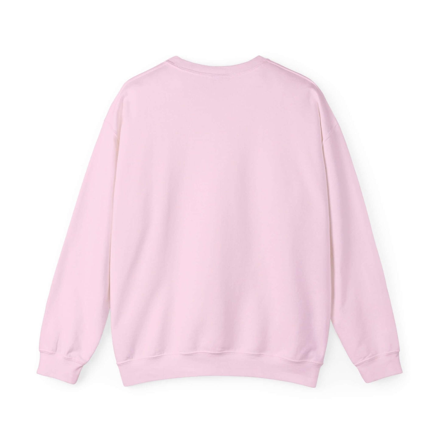 Back view of pink Valentine's Day sweatshirt unisex, perfect for expressing love with a romantic 'Be Mine' design.