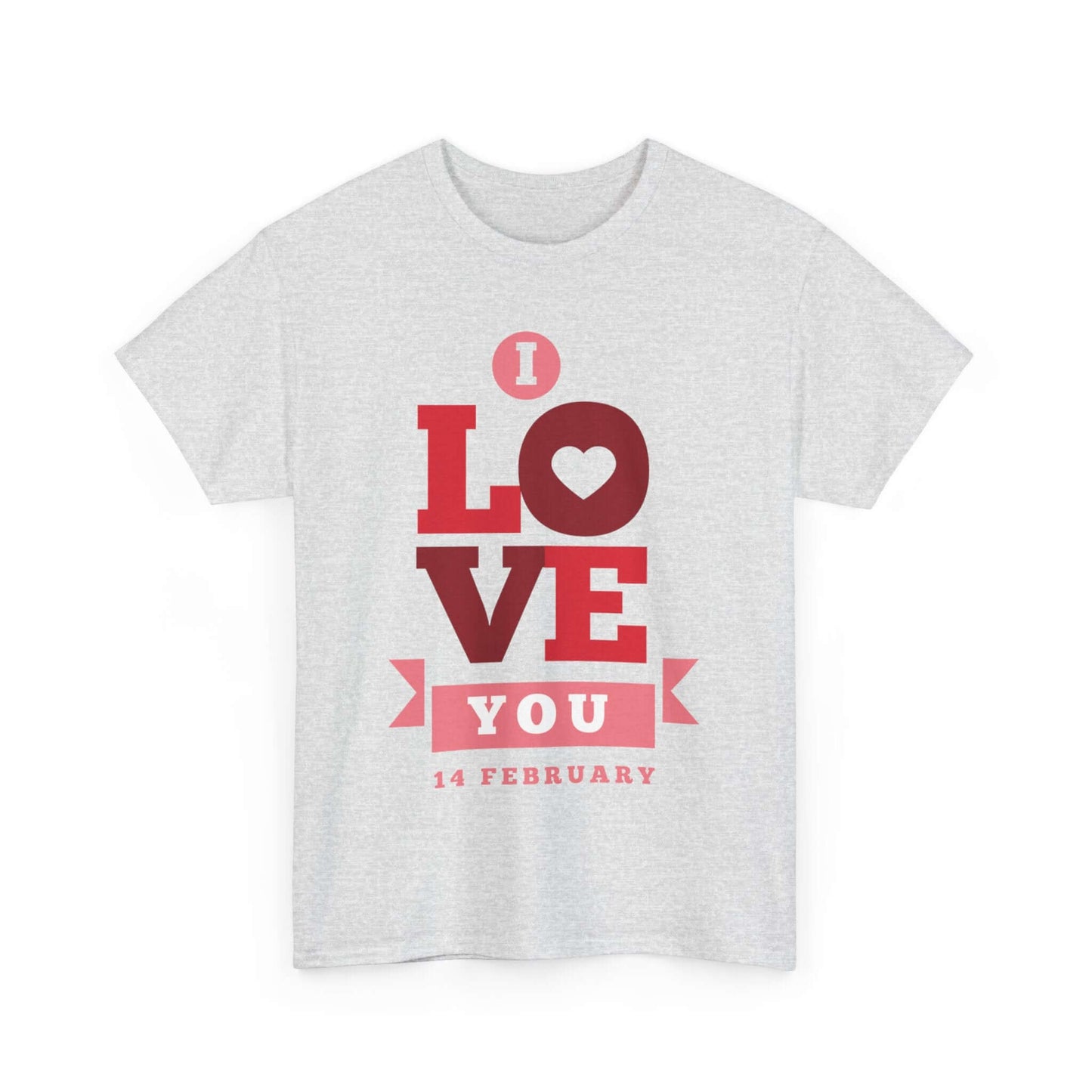 Romantic Valentine's Day Love T-Shirt with "I Love You" design, perfect February 14th couple's gift, expresses love and togetherness.