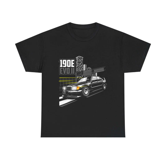 Car Enthusiast Tee - 190E Evo II Classic Car Urban Style Retro Sedan Shirt