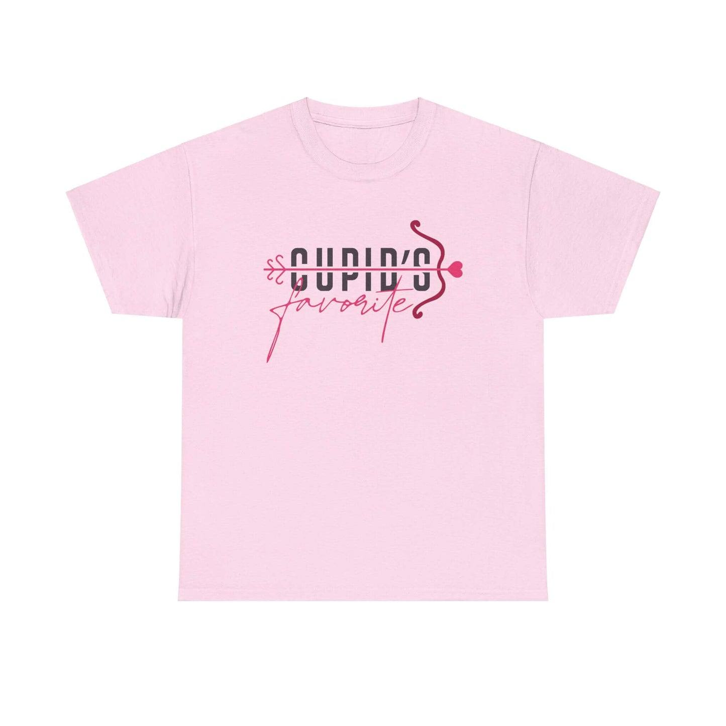 Cupid's Favorite T-Shirt in pink, perfect for a romantic Valentine's Day look and spreading love.