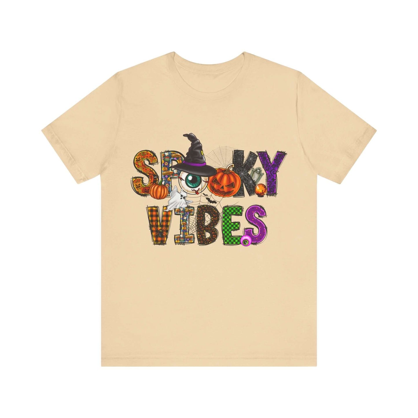 Halloween Vibes Women's T-shirt - Spooky Mischievous Goblins and Fluttering Bats - Cartoon Scary Tee for Halloween Outfits and Tingling Fun.