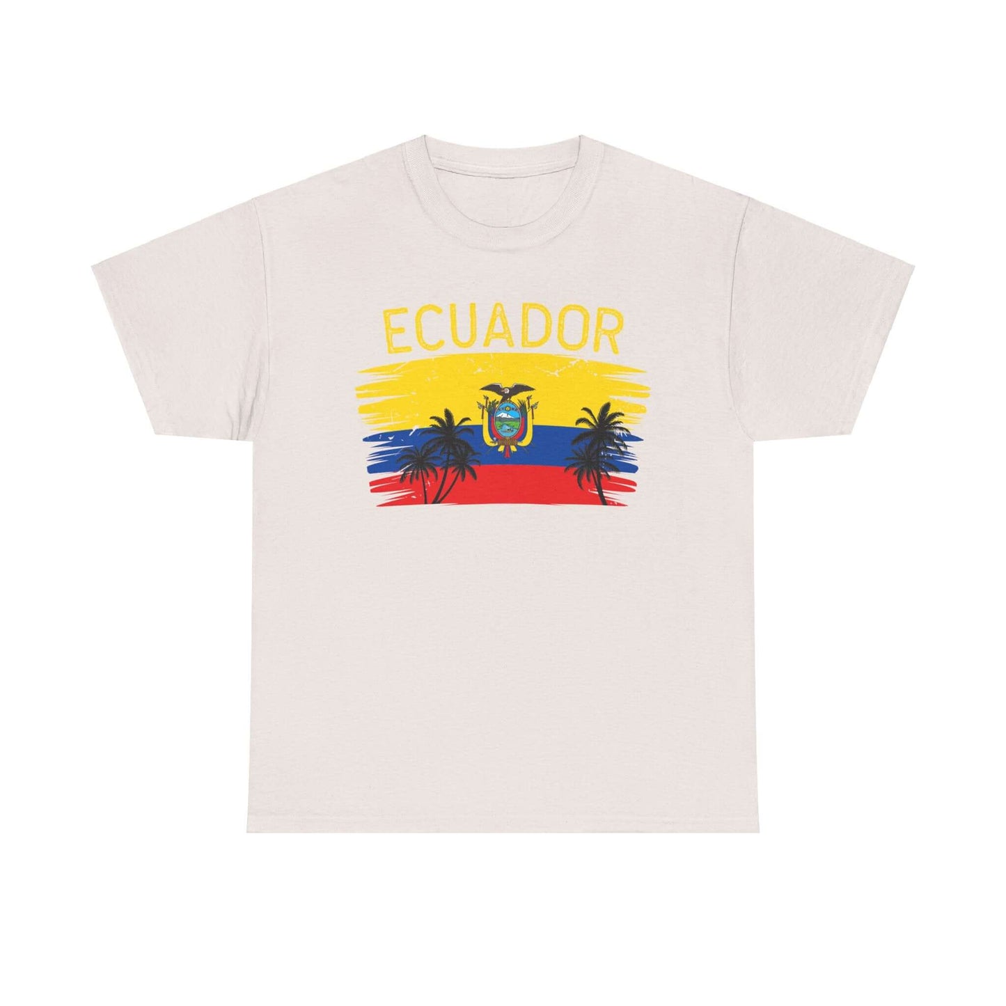 Ecuador Brushed Flag Colors Palm Trees Tee