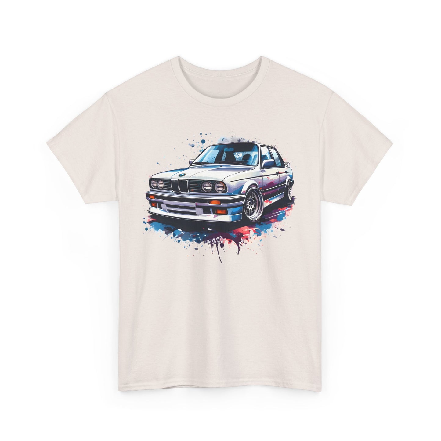 T-Shirt - Dynamic BMW Art Print, Vibrant 3 Series Illustration,