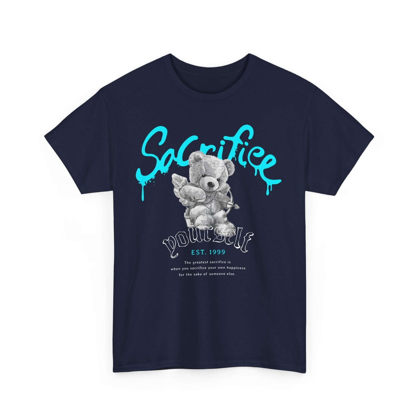 Whimsical bear graphic tee with expressive sayings, perfect for urban street style and playful bear lovers.