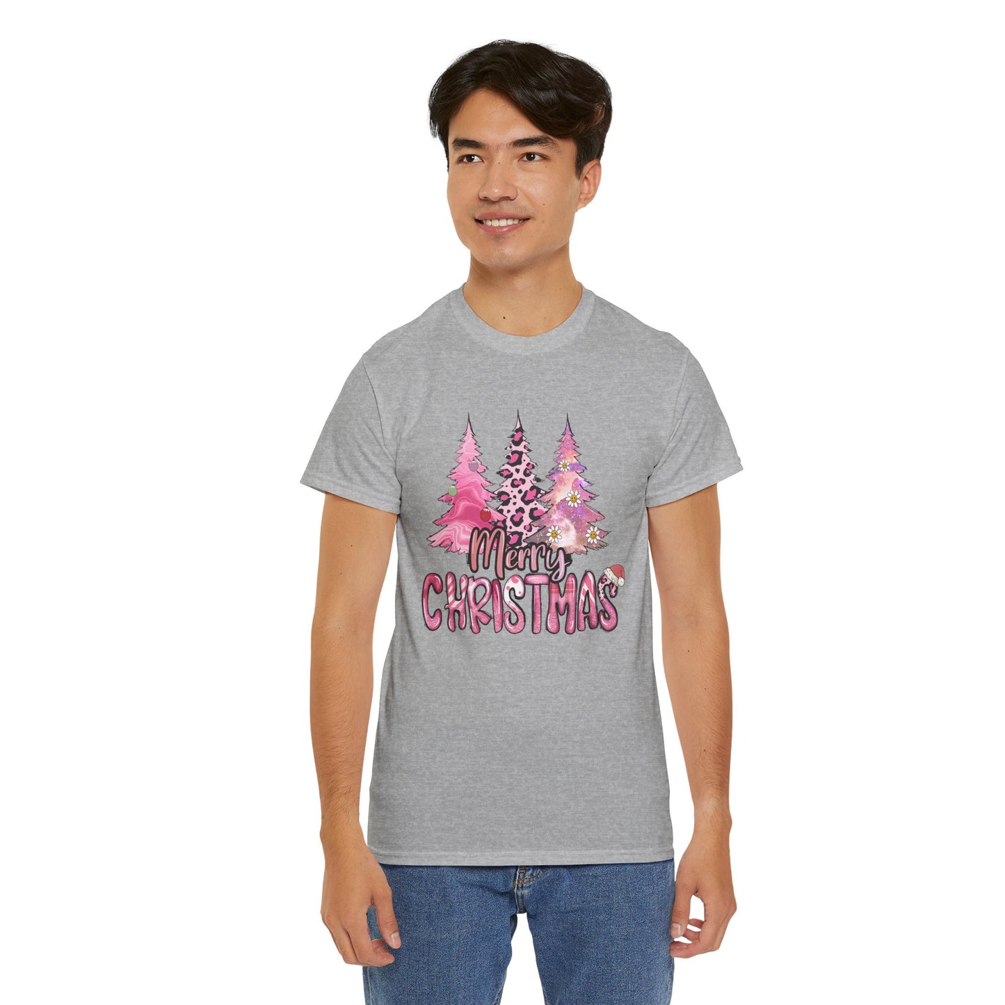 Merry Christmas - Trendy Pink and Black Christmas Trees