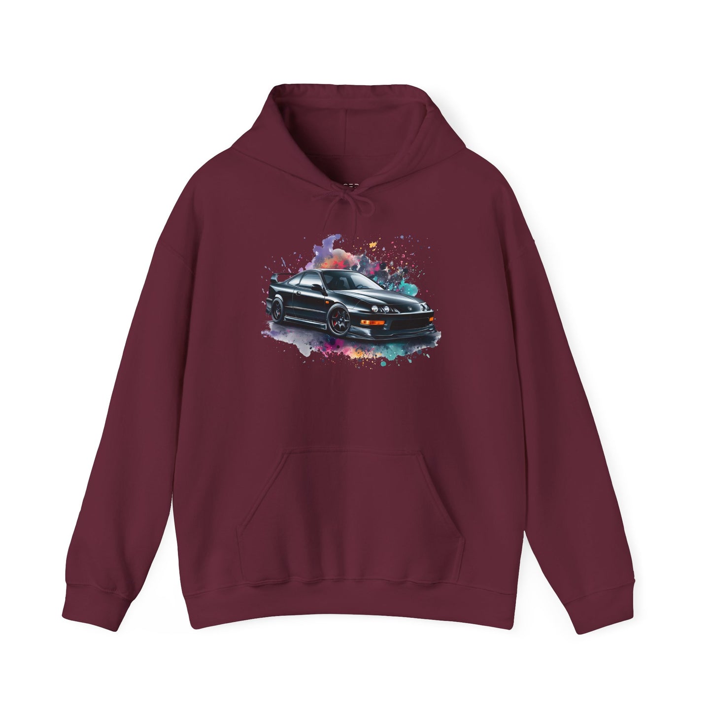 Hooded Sweatshirt - Acura Integra DC2 USDM Front Clip, Color Splash, NO DC2 LABEL