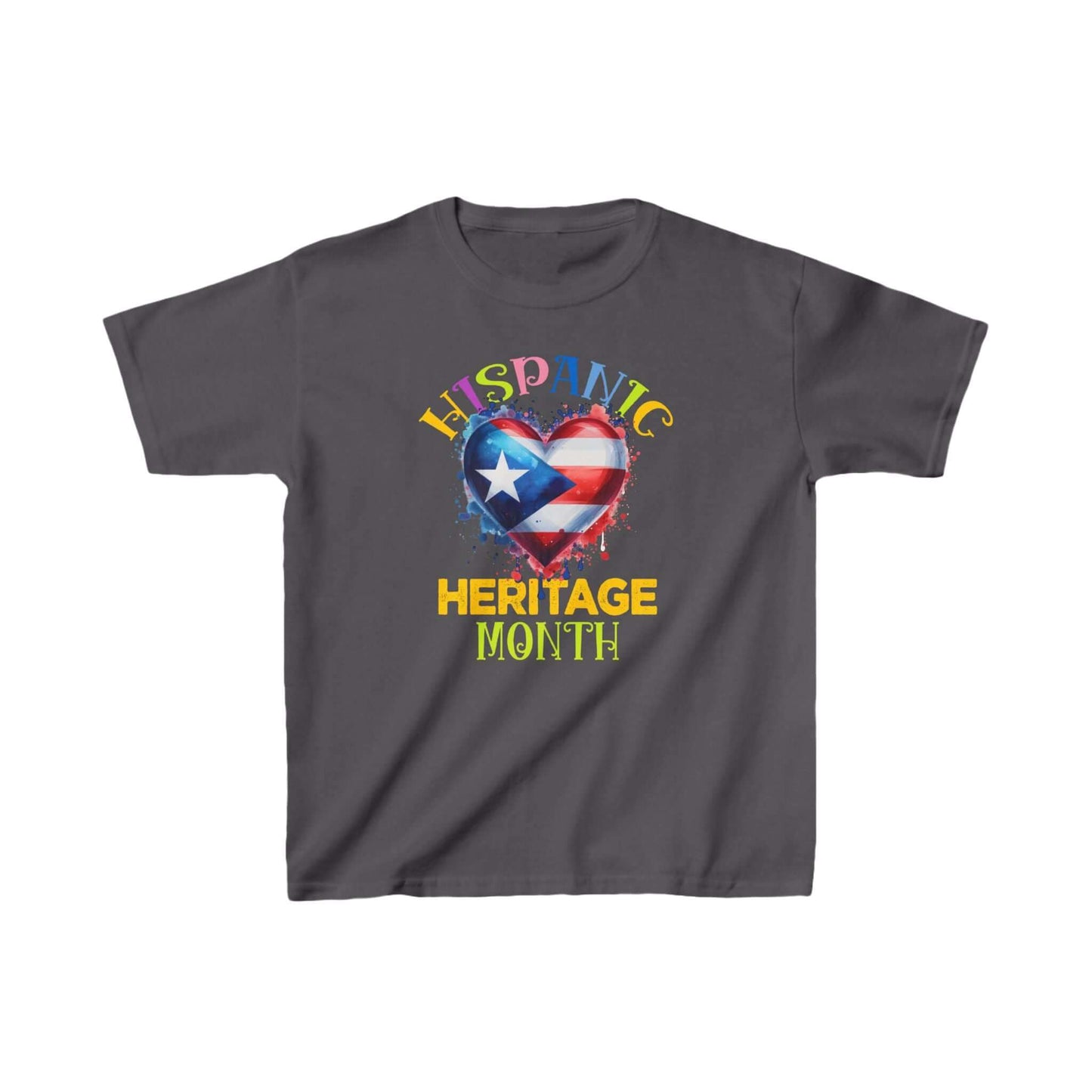 Kids T-Shirt Puerto Rico Heart Flag Hispanic Heritage Month Tee