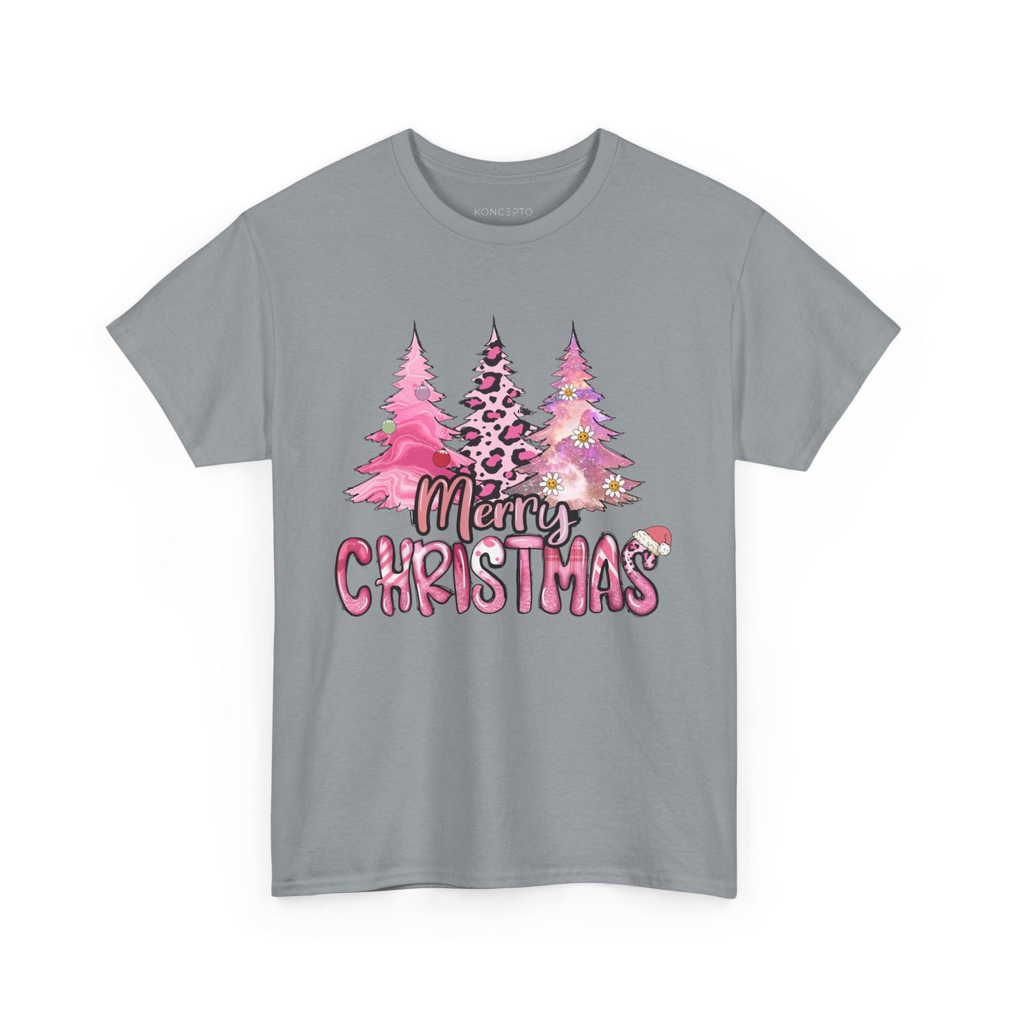 Merry Christmas - Trendy Pink and Black Christmas Trees