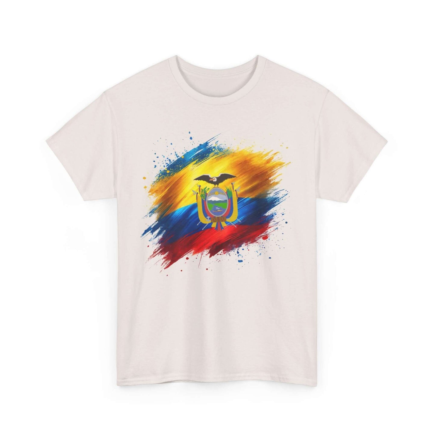 Ecuador Brush Painted Flag Colors Unisex Heavy Cotton Tee