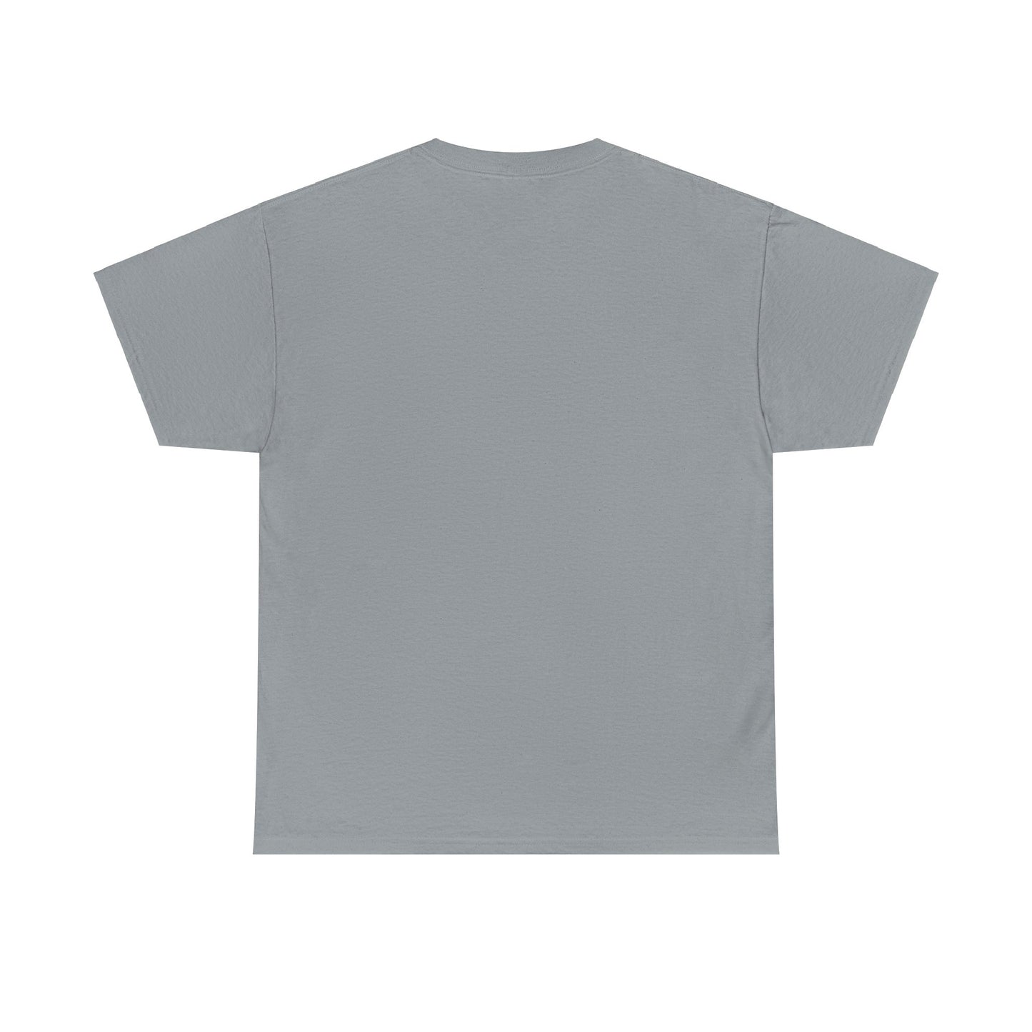 Back view of a light gray unisex t-shirt, perfect for casual wear and festive occasions. Ideal for holiday gifting.