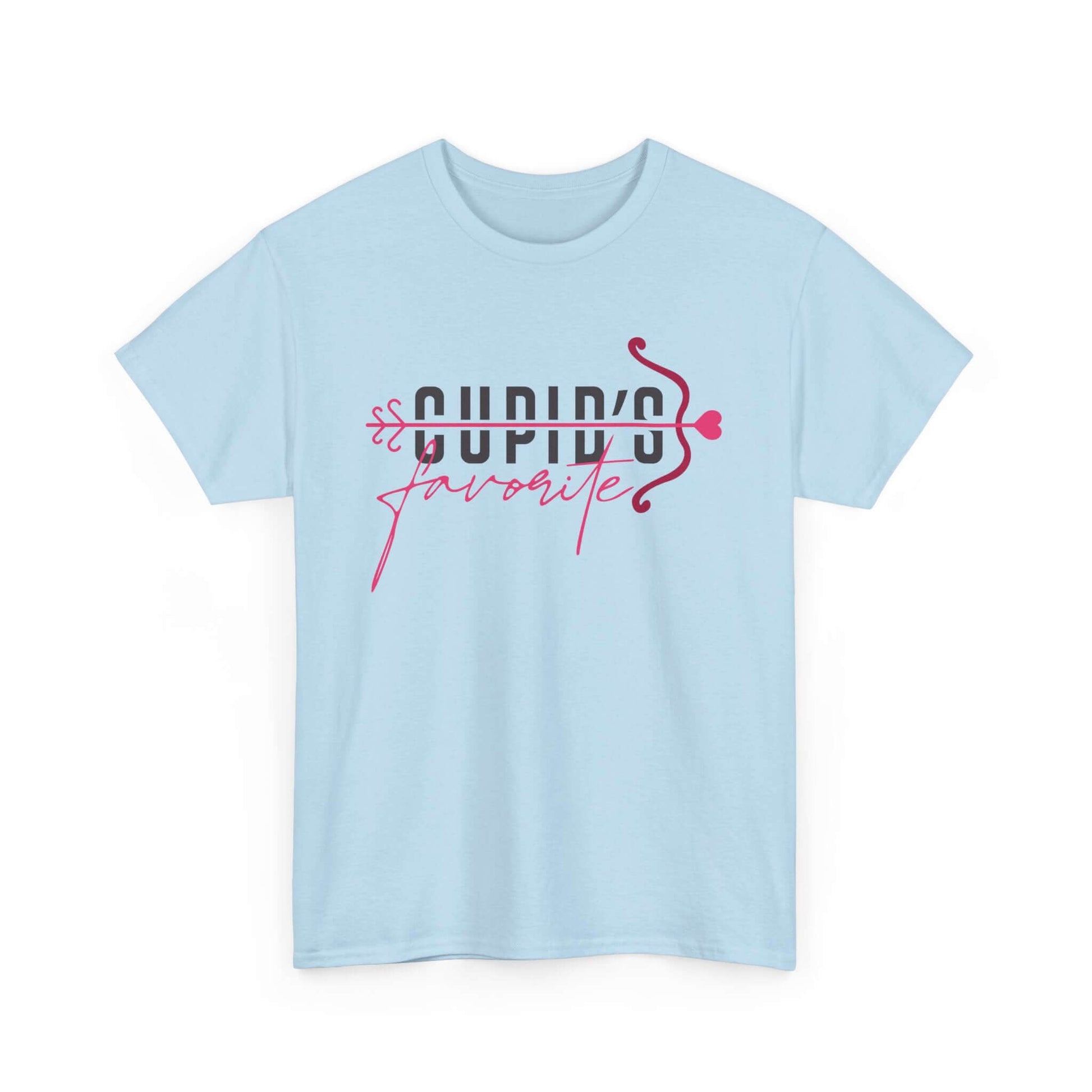 Cupid's Favorite T-Shirt in light blue, perfect for a playful Valentine's Day outfit.