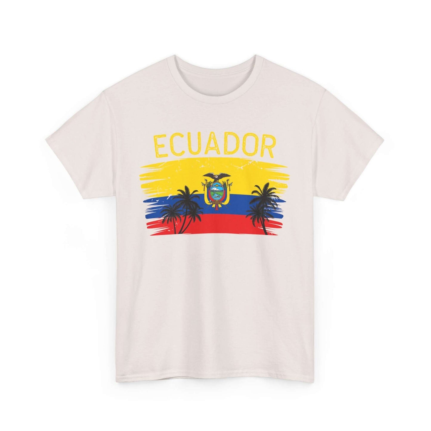 Ecuador Brushed Flag Colors Palm Trees Tee