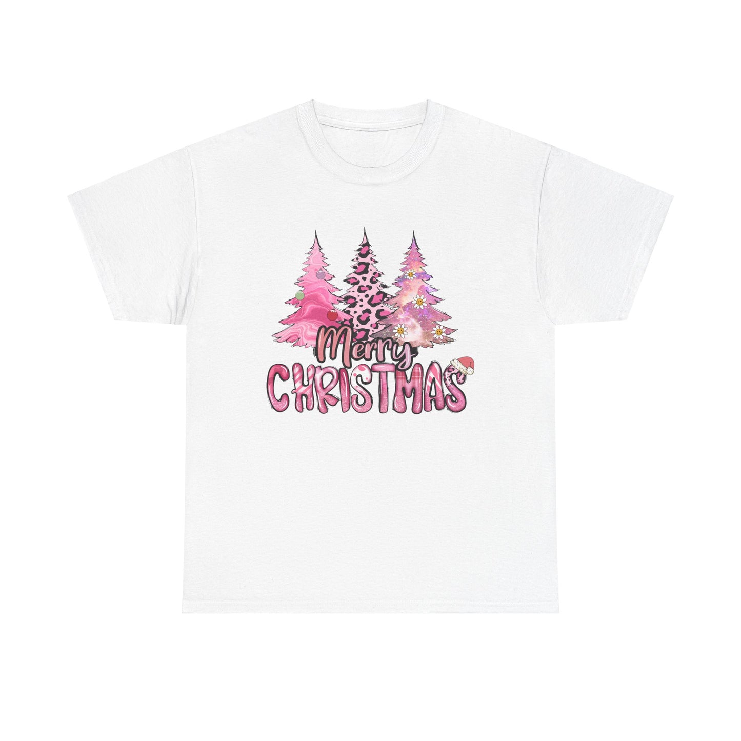 Merry Christmas - Trendy Pink and Black Christmas Trees