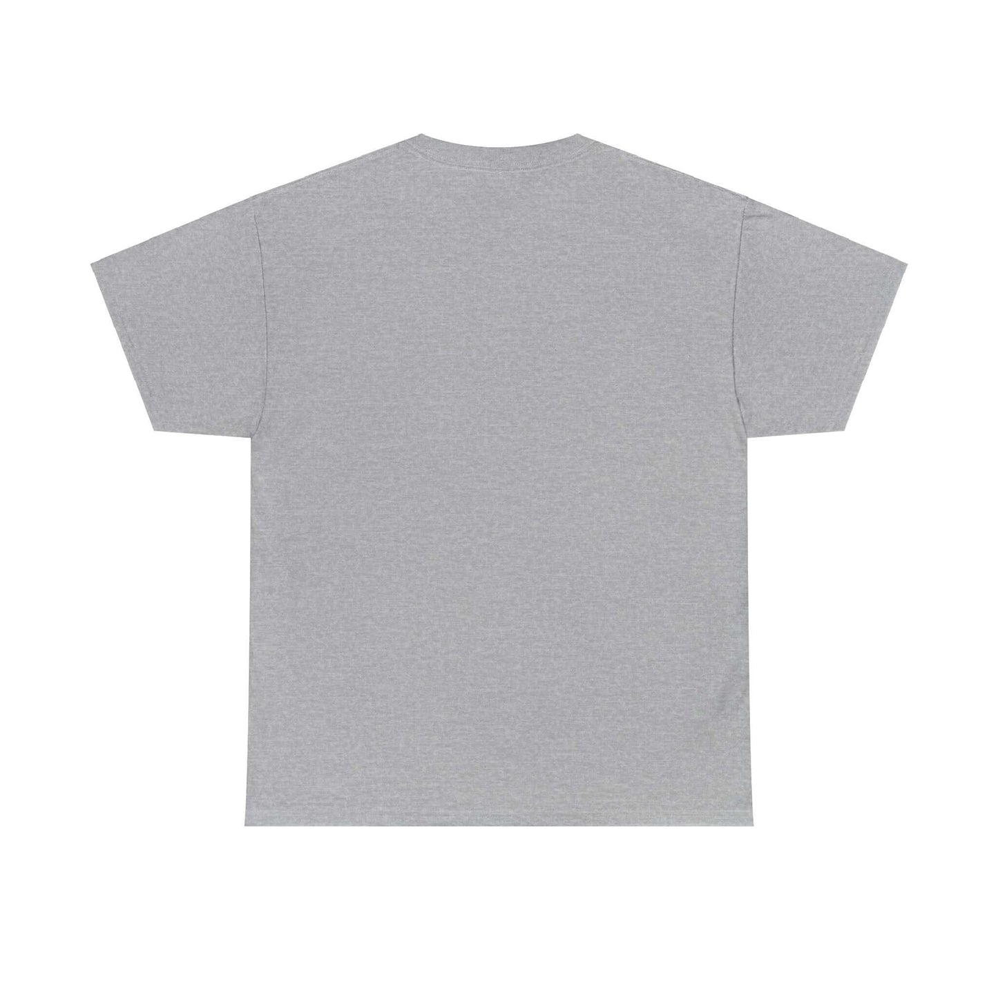 Back view of a grey T-shirt, showcasing its simple design and comfortable fit for casual wear.