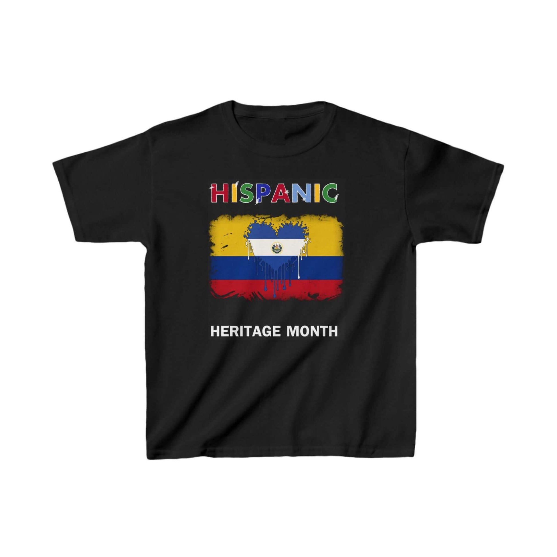 Kids Tee with Columbia and El Salvador design for Hispanic Heritage Month