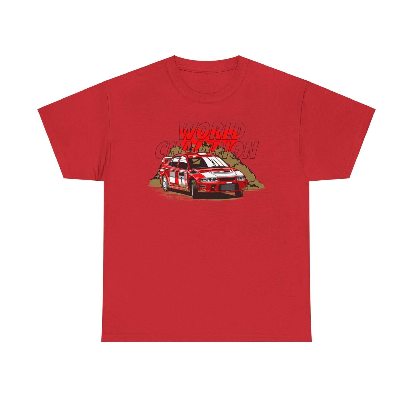 Rally Car World Champion Tee, Motorsport Victory Shirt, Red Race Car Apparel