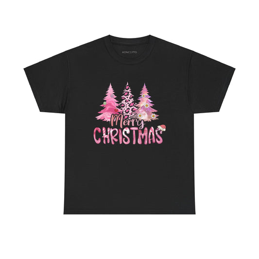 Merry Christmas - Trendy Pink and Black Christmas Trees