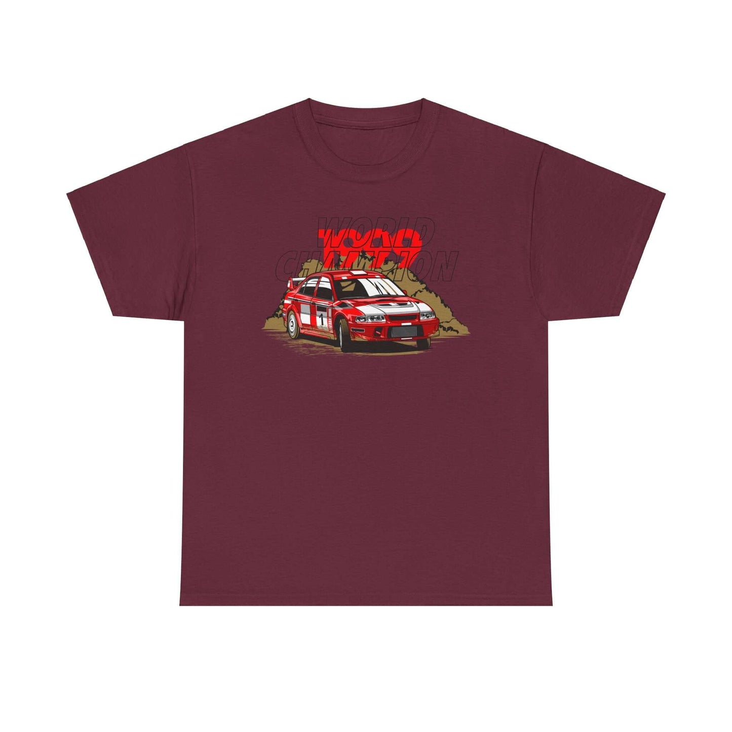 Rally Car World Champion Tee, Motorsport Victory Shirt, Red Race Car Apparel