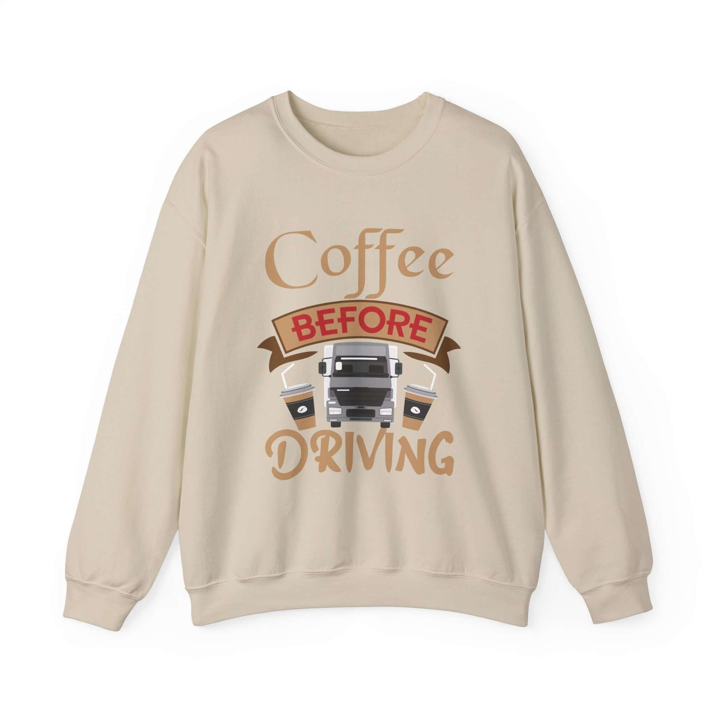 Vintage Car & Coffee Lover Grey Crewneck - Cozy Casual Statement Sweatshirt