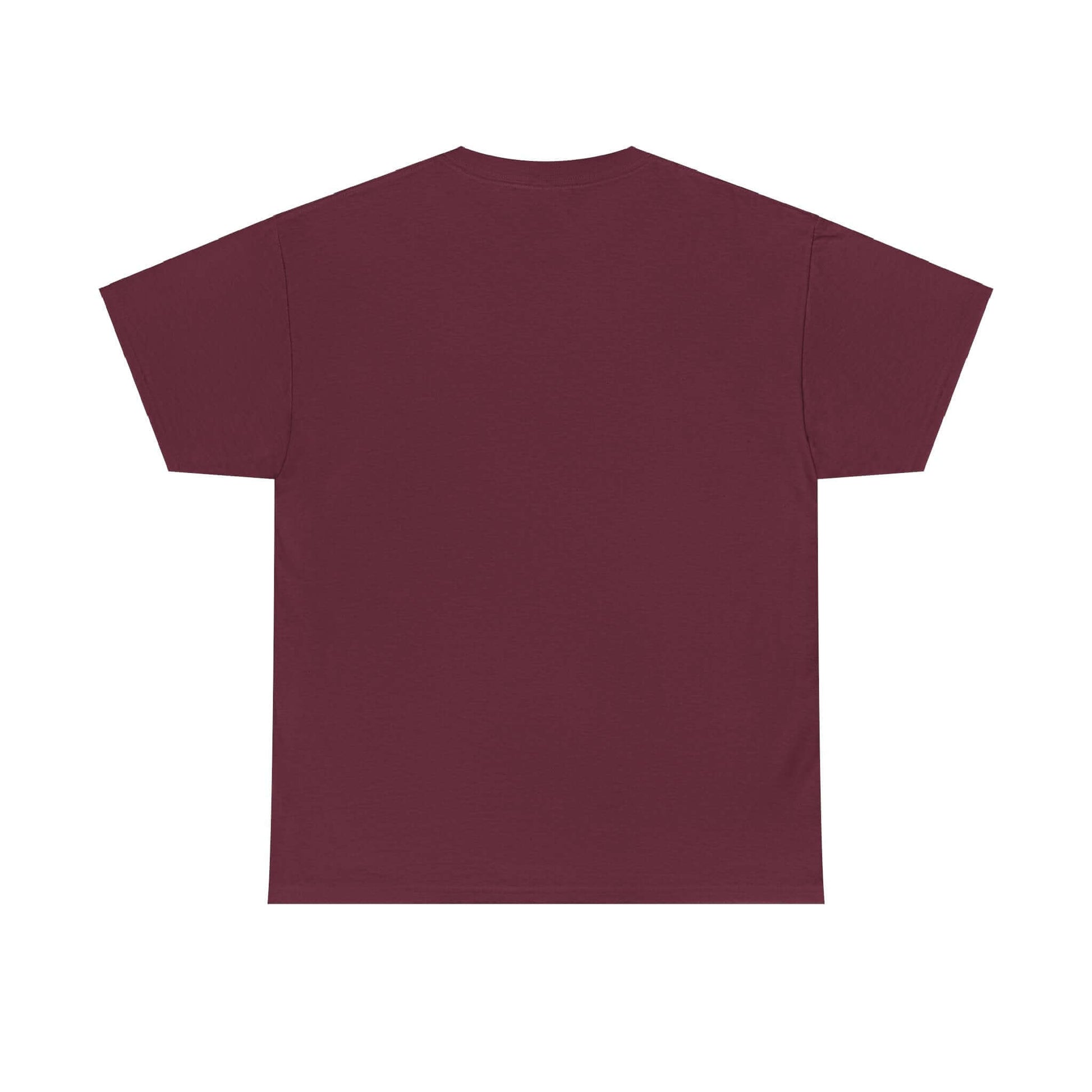 Back view of whimsical bear street style tee in maroon, part of the Color Burst Collection, perfect for urban vibes.