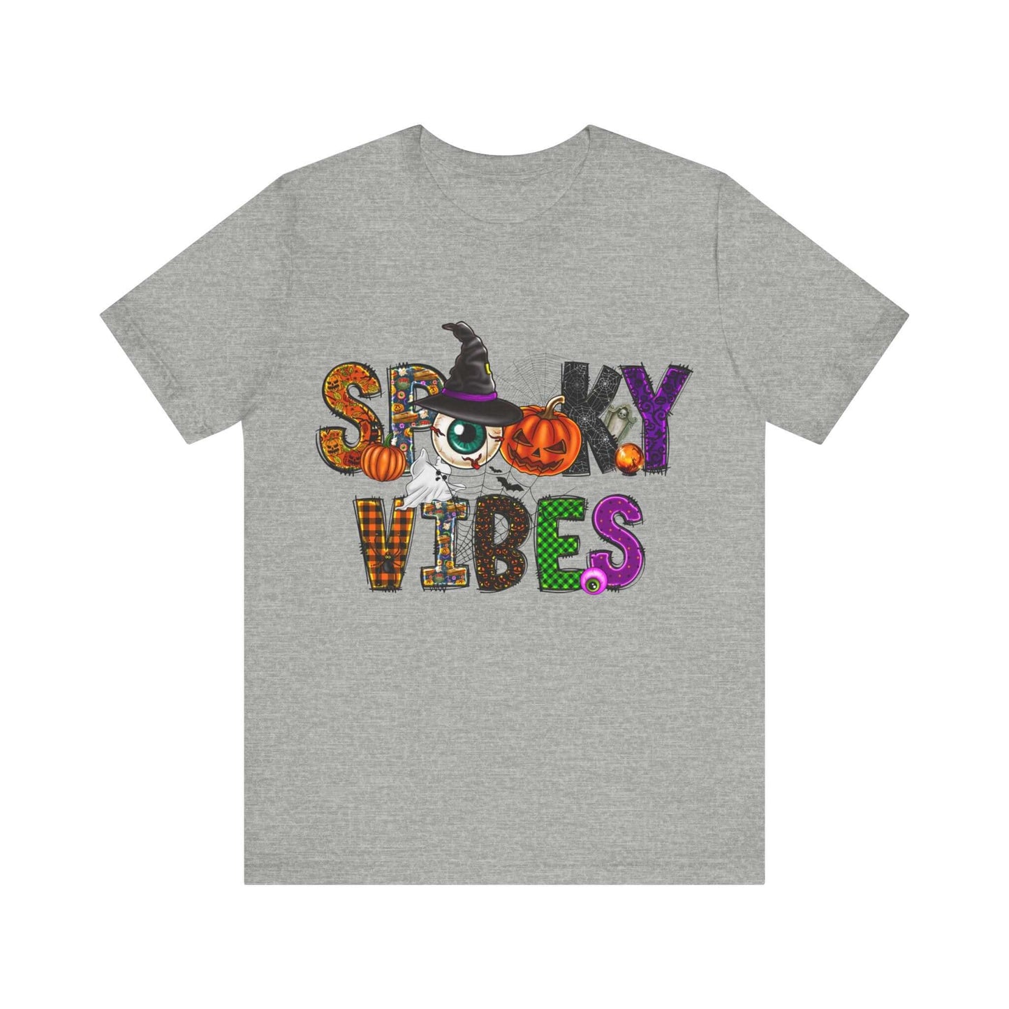 Halloween Vibes Women's T-shirt - Spooky Mischievous Goblins and Fluttering Bats - Cartoon Scary Tee for Halloween Outfits and Tingling Fun.