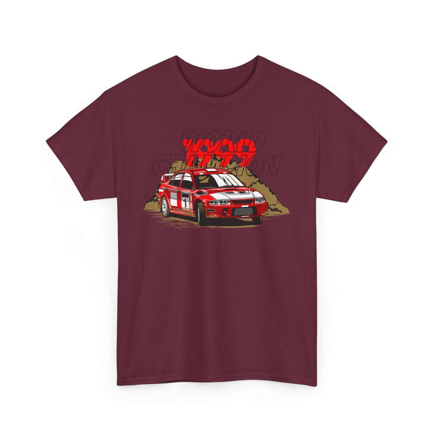 Rally Car World Champion Tee, Motorsport Victory Shirt, Red Race Car Apparel