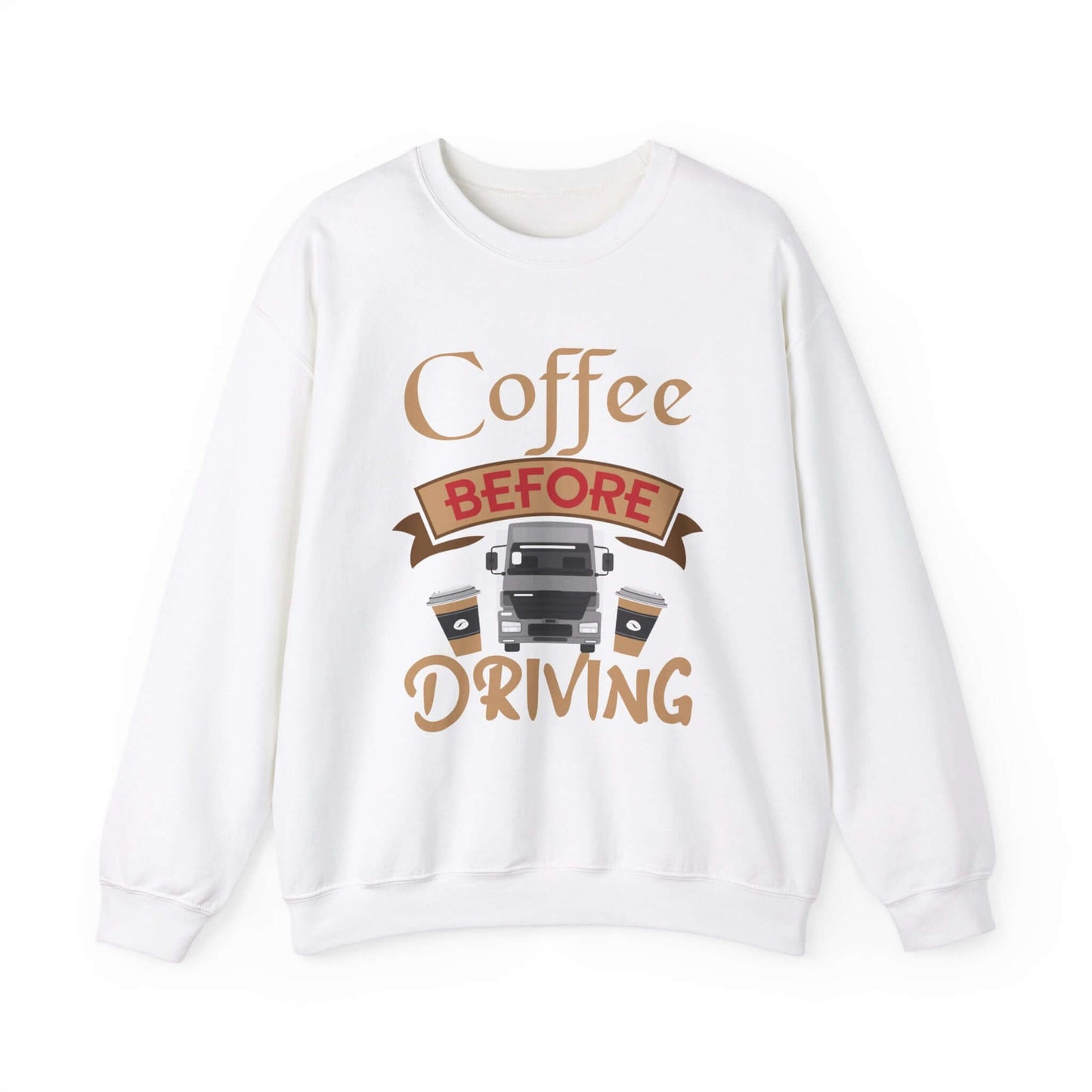 Vintage Car & Coffee Lover Grey Crewneck - Cozy Casual Statement Sweatshirt