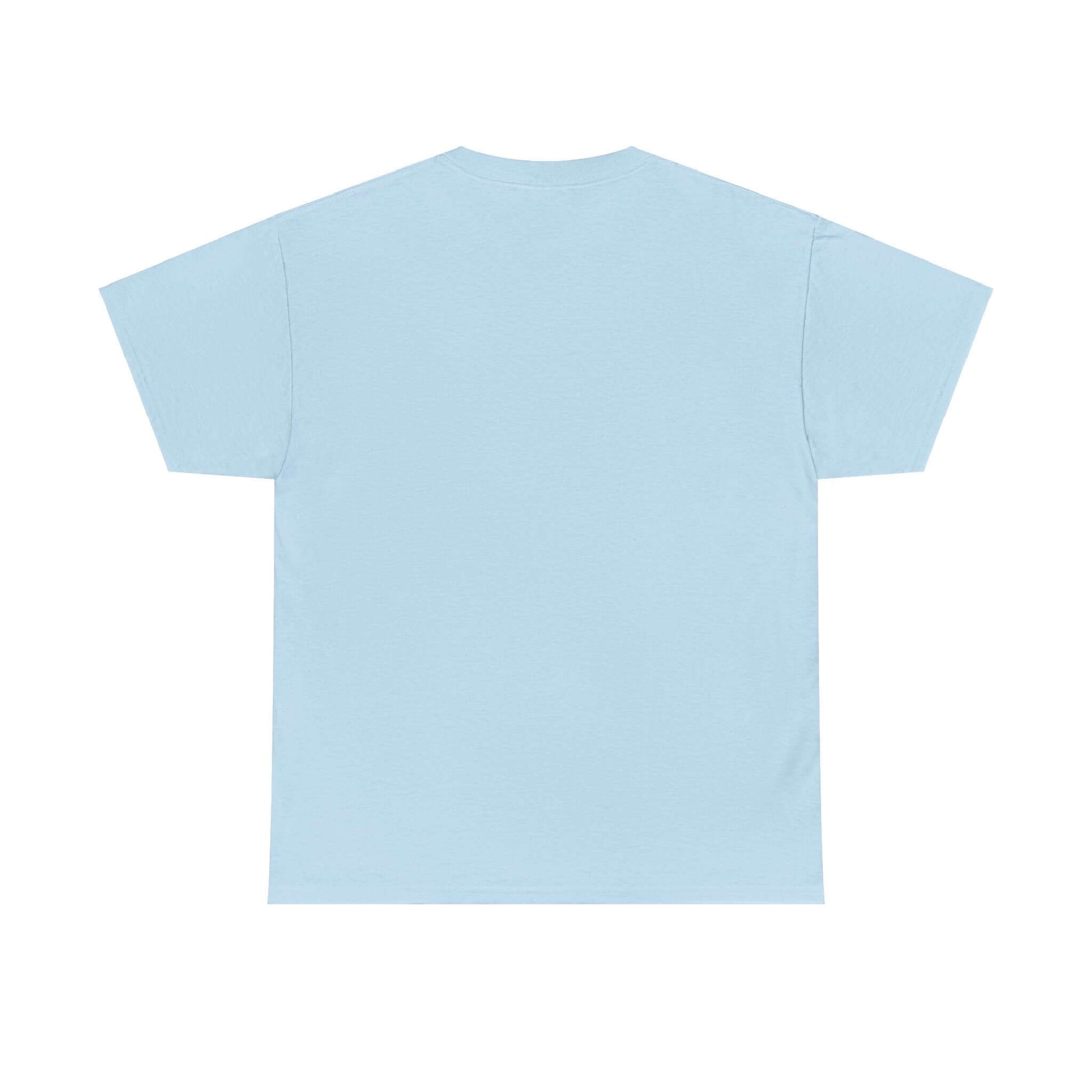 Back view of Cupid's Favorite T-Shirt in light blue, perfect for a romantic Valentine's Day outfit.