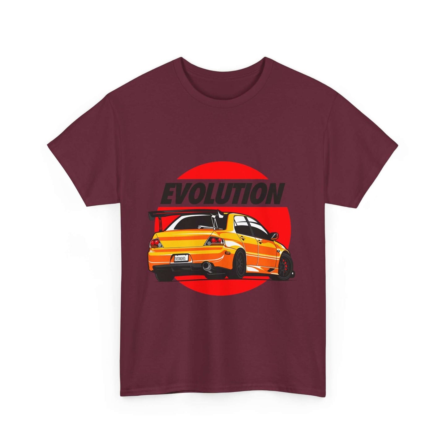 Rally Car Evolution Tee, Performance Vehicle T-shirt, Yellow Sports Car Enthusiast Top