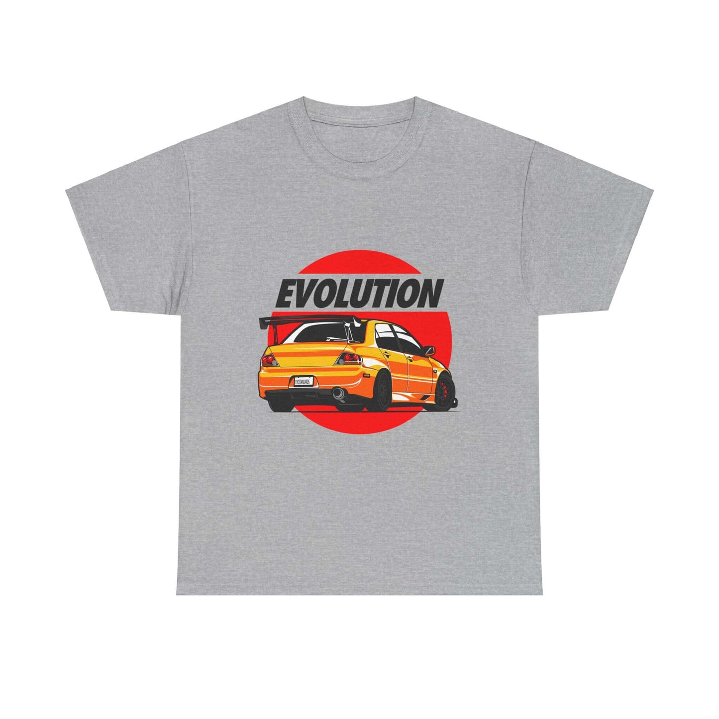 Rally Car Evolution Tee, Performance Vehicle T-shirt, Yellow Sports Car Enthusiast Top