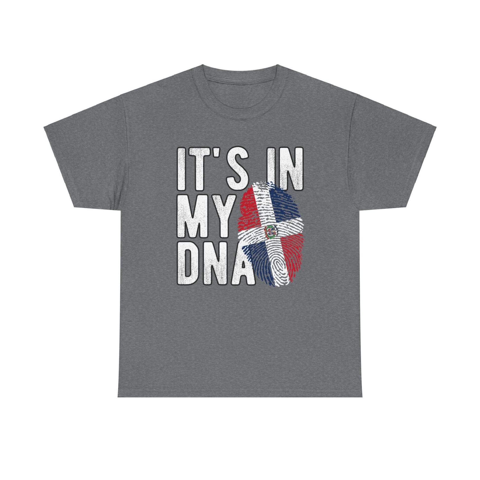 "Unique Heritage Graphic Tee with 'It's in My DNA' design celebrating cultural roots and ancestry"