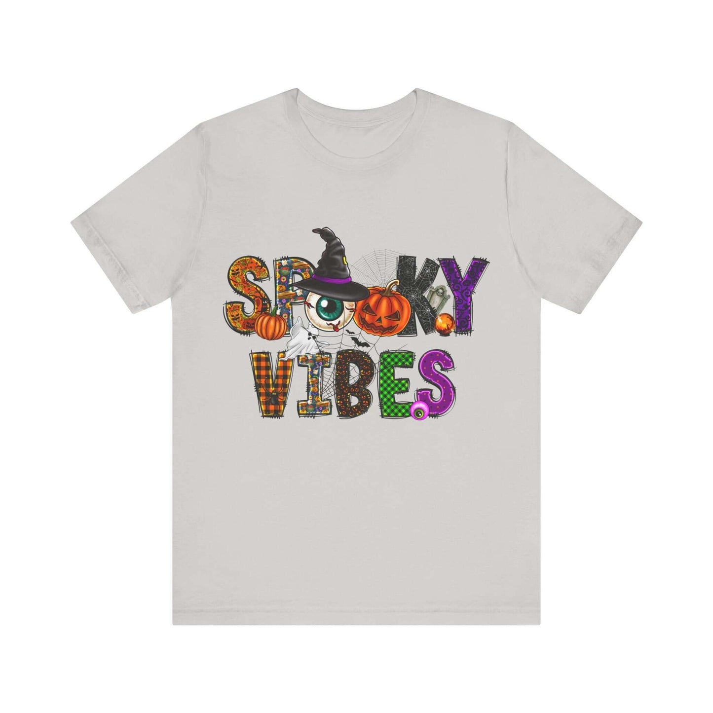 Halloween Vibes Women's T-shirt - Spooky Mischievous Goblins and Fluttering Bats - Cartoon Scary Tee for Halloween Outfits and Tingling Fun.