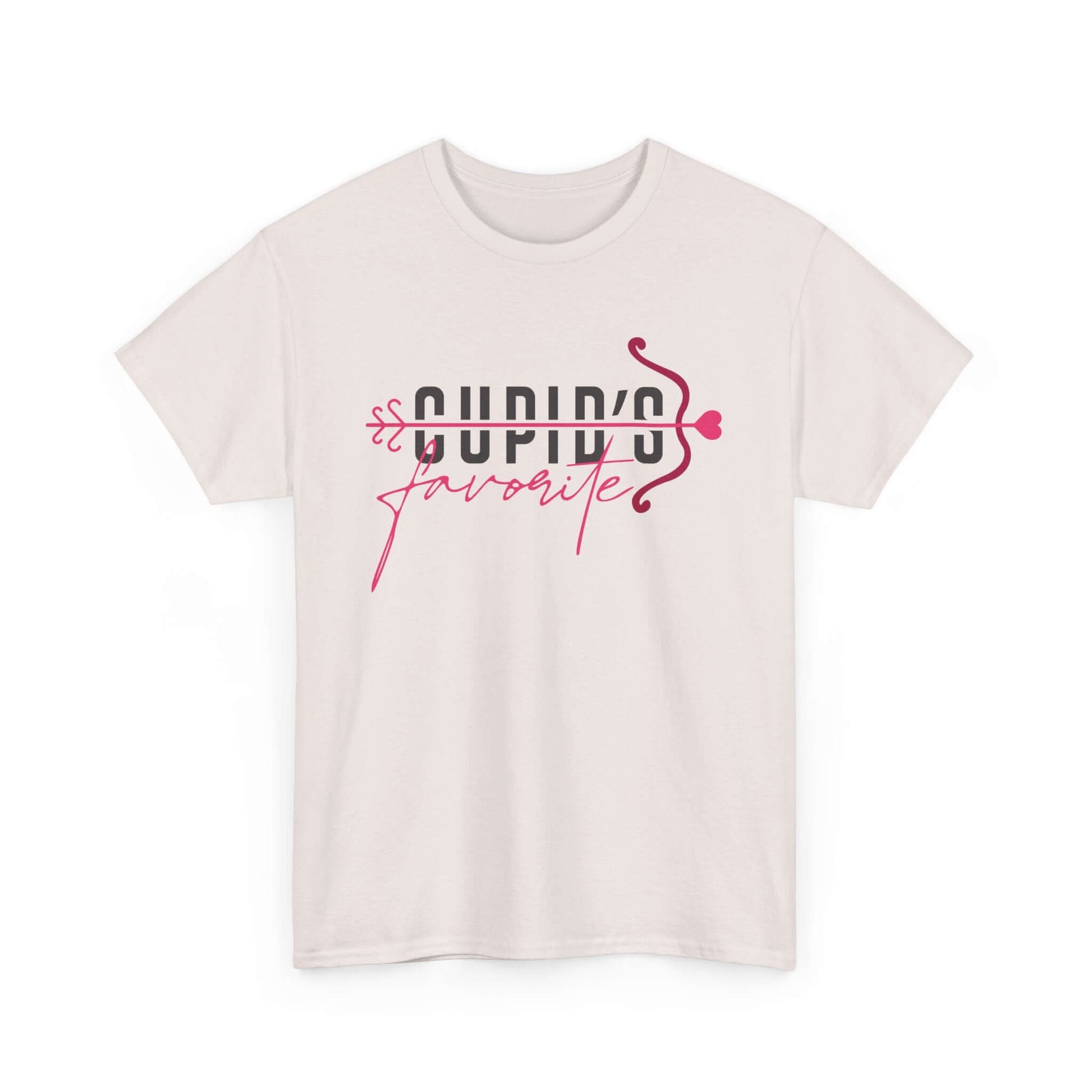 Cupid's Favorite T-Shirt in cream, perfect for a romantic Valentine's Day outfit with playful love design.