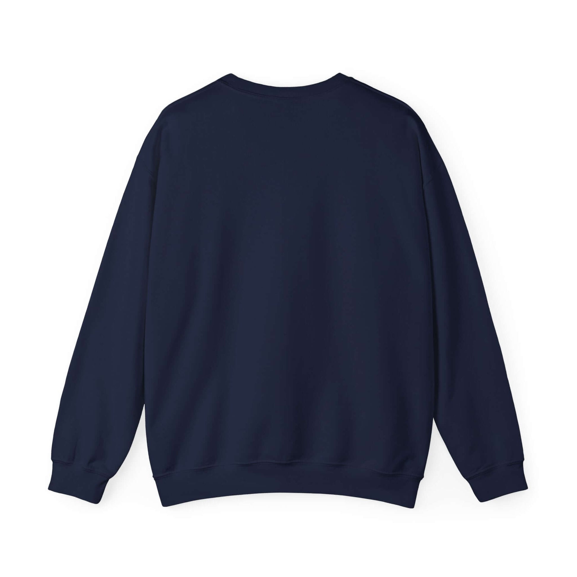 Arroz Con Gandules Christmas sweater back view in navy color, showcasing the plain design perfect for holiday celebrations.