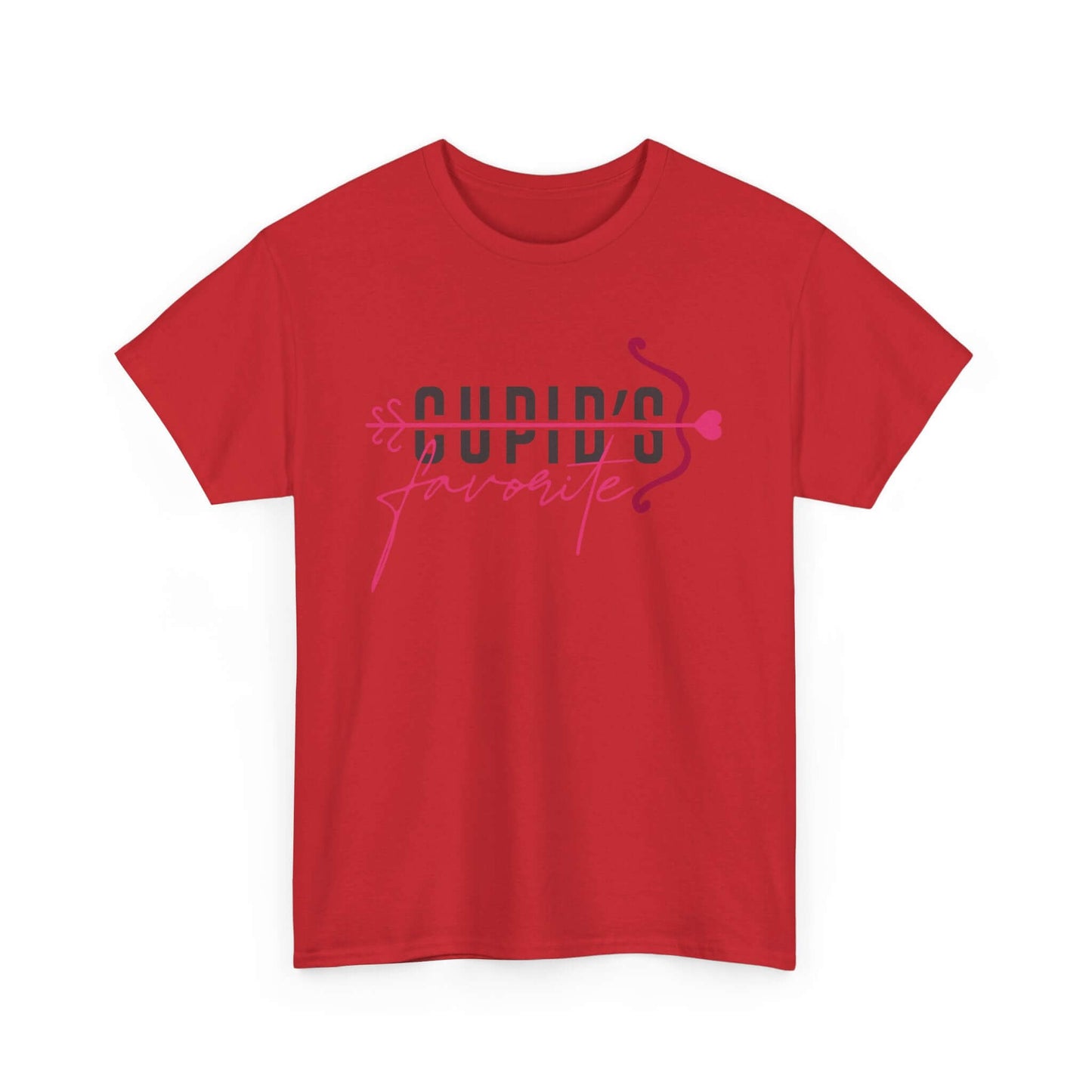 Cupid's Favorite T-Shirt in red, perfect for a romantic Valentine's Day outfit with fun and playful design.